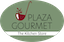 Plaza Gourmet logo, a burgundy ladle over a pot